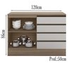 Balcao 4 Gavetas Com Telescopicas 120CM 12592 Oak Off White PLN - 3
