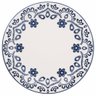 Kit 8 Pratos Rasos Floreal Energy Azul Floral Oxford® Cerâmica Dupla Estampa 26cm - 1