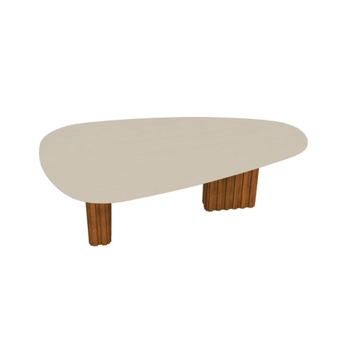 Mesa com Tampo Orgânico com Vidro 75x200x100cm