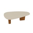 Ver imagem 2 de Mesa com Tampo Orgânico com Vidro 75x200x100cm Marrom/Freijo/Off White