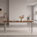 Ver imagem 1 de Mesa para Sala de Jantar Tampo com Vidro/MDF 200cm Base Metal Champanhe Mayra