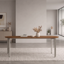 Ver imagem 1 de Mesa para Sala de Jantar Tampo sem Vidro/MDF 200cm Base Metal Champanhe Mayra