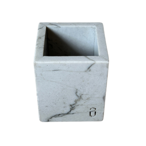 Porta Escova sem Tampa Quartzito Mont Blanc Polido 11x9cm