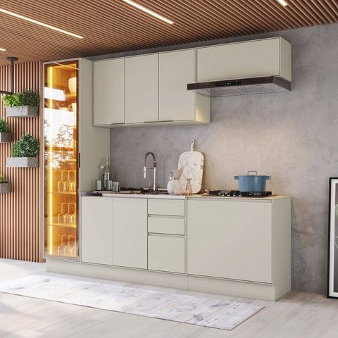 Cozinha Compacta 5 Peças 100% MDF Fineze Henn Areia
