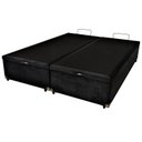 Ver imagem 2 de Cama Box Baú King Suede Preto 193x203x42