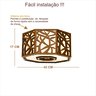 Luminária Decorativa Madeira Plafon Copacabana Octa 45cm:Freijó - 3