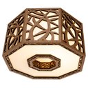 Ver imagem 5 de Luminária Decorativa Madeira Plafon Copacabana Octa 45cm:Freijó