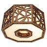 Luminária Decorativa Madeira Plafon Copacabana Octa 45cm:Freijó - 5