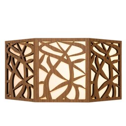 Luminária Decorativa Madeira Plafon Copacabana Octa 45cm:Freijó - 7