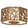 Luminária Decorativa Madeira Plafon Copacabana Octa 45cm:Freijó - 1