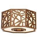 Ver imagem 1 de Luminária Decorativa Madeira Plafon Copacabana Octa 45cm:Freijó