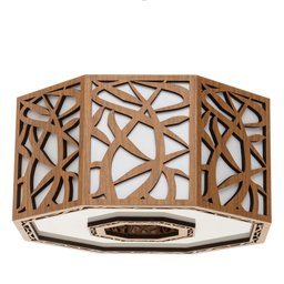 Luminária Decorativa Madeira Plafon Copacabana Octa 45cm:Freijó - 8
