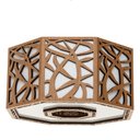 Ver mais imagens de Luminária Decorativa Madeira Plafon Copacabana Octa 45cm:Freijó