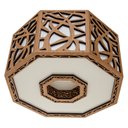 Ver imagem 4 de Luminária Decorativa Madeira Plafon Copacabana Octa 45cm:Freijó