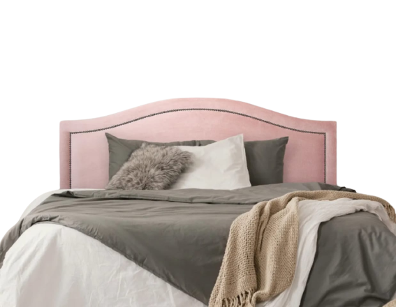 Cabeceira Queen Provençal Luxo Estofada 160x60 - Suede Rose - Tachas Fume