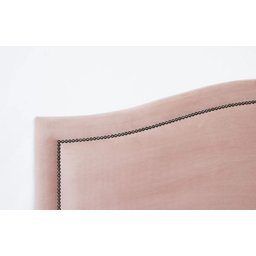 Cabeceira Queen Provençal Luxo Estofada 160x60 - Suede Rose - Tachas Fume - 3
