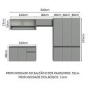 Ver imagem 4 de Armário de Cozinha Completa Suspenso 320cm Cinza Nice Madesa 05
