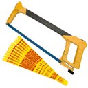 Ver imagem 1 de Arco de Serra Profissional Ajustável 12" Pol + 10 Lâminas de Aço 24 Dentes