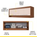 Ver imagem 3 de Armário Aéreo para Guarda Roupa Modulado com 4 Portas 160 x 60 Cm MDP Freijó Off White ClickLar
