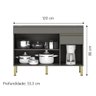 Balcão de Cozinha com Tampo 1,20m 3 Portas 1 Gaveta Cinza Line Kits Paraná Cinza - 5