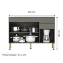 Ver imagem 5 de Balcão de Cozinha com Tampo 1,20m 3 Portas 1 Gaveta Cinza Line Kits Paraná Cinza