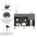 Ver imagem 3 de Balcão de Cozinha com Tampo 1,20m 3 Portas 1 Gaveta Cinza Line Kits Paraná Cinza