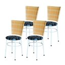 Ver imagem 1 de 4 Cadeiras para Mesa Branca Hawai Palha com Assento Floral Cor:floral Preto