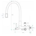 Ver imagem 2 de Torneira Gourmet Preta Parede Filtro 1/2" ou Máquina Lava Louças 3/4" 2163 C80 Corpo Preto T P