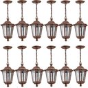 Ver imagem 1 de Conjunto 12 Luminárias de Teto Pendentes Vintage Marrom 58cm Decoração Recepção Sala Varanda