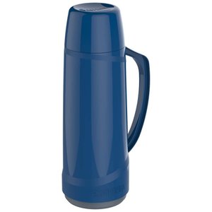Garrafa Térmica 1l Ampola de Vidro Azul Cristal Soprano