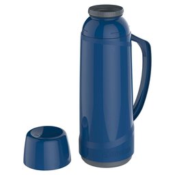 Garrafa Térmica 1l Ampola de Vidro Azul Cristal Soprano - 2