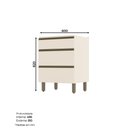 Ver imagem 2 de Balcão 60CM Henn 3 Gavetas Connect C63-139 Off White SE