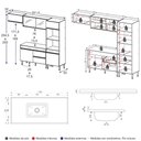 Ver imagem 4 de Armário de Cozinha Modulada Completa com Pia 251,5cm Milano Multimóveis MCR2395 Grafite/Creme
