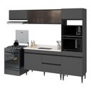 Ver imagem 2 de Armário de Cozinha Modulada Completa com Pia 251,5cm Milano Multimóveis MCR2395 Grafite/Creme