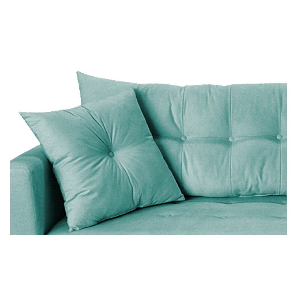 Recamier Azura 160cm com Almofada Lado Direito Suede Azul Tiffany - Amarena Móveis - 6