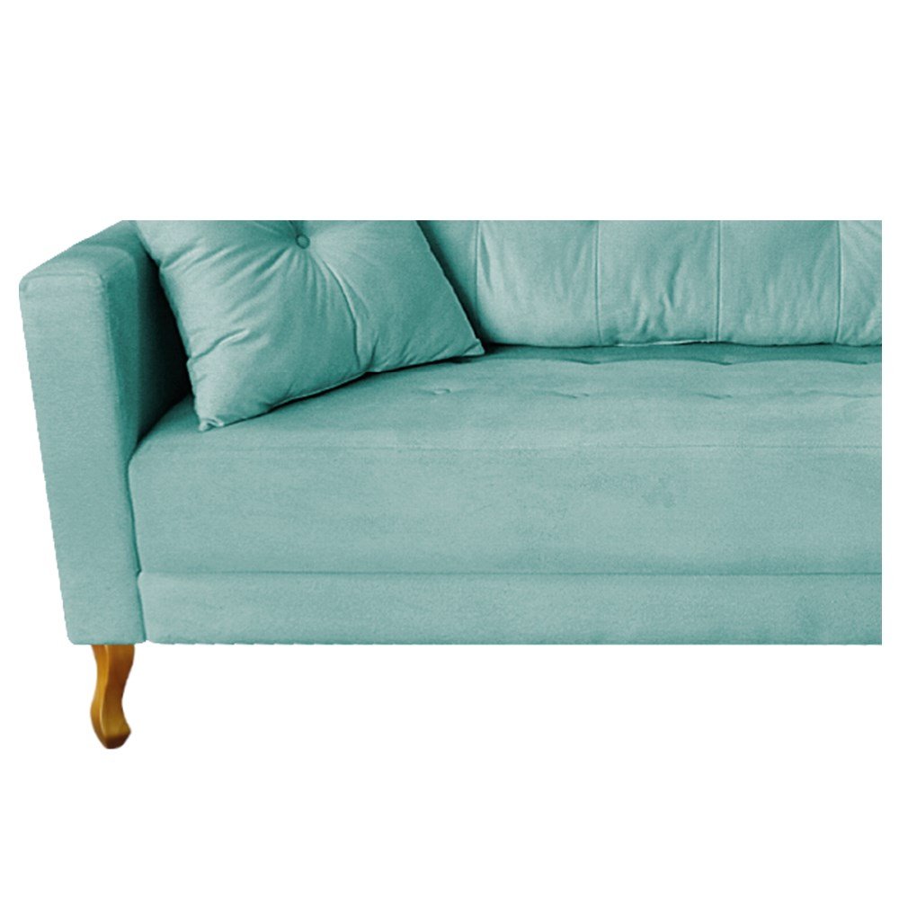 Recamier Azura 160cm com Almofada Lado Direito Suede Azul Tiffany - Amarena Móveis - 7