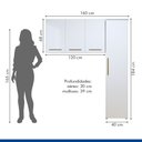 Ver imagem 5 de Lavanderia Modulada Jundiaí 1 Armário Multiuso e Armário Aéreo - Kaiki Móveis Branco