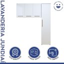 Ver imagem 2 de Lavanderia Modulada Jundiaí 1 Armário Multiuso e Armário Aéreo - Kaiki Móveis Branco