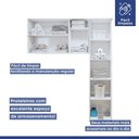 Ver imagem 6 de Lavanderia Modulada Jundiaí 1 Armário Multiuso e Armário Aéreo - Kaiki Móveis Branco