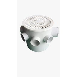 Caixa Sifonada 150mm com Ralo Plástico Redonda Suporte - Linha Básica Luconi - Ficone & Reis - 1