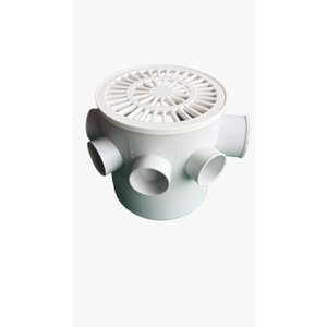 Caixa Sifonada 150mm com Ralo Plástico Redonda Suporte - Linha Básica Luconi - Ficone & Reis