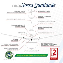 Ventilador de Teto Volare Branco Office Dunamis Palha 110V - 5