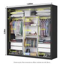 Ver imagem 4 de Guarda-Roupa Casal com Espelhos 3 Portas 4 Gavetas 186cm Multimóveis CR35572 Preto/Off White