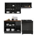 Ver imagem 3 de Armário de Cozinha Modulada Compacta Fidelitá Nara 100% MDF 3 Peças 200cm 8 Portas 2 Gavetas com