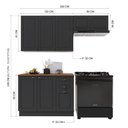 Ver imagem 4 de Armário de Cozinha Modulada Compacta Fidelitá Nara 100% MDF 3 Peças 200cm 8 Portas 2 Gavetas com