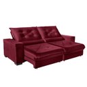 Ver imagem 2 de Sofá Retrátil e Reclinável 2,10m Suede Cancún Vinho