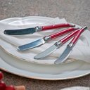 Ver imagem 3 de Conjunto de 4 facas para manteiga Laguiole LA TOUR Luxo com bandeja de madeira- bordô