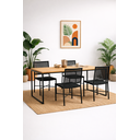 Ver imagem 1 de Kit Mesa Jantar 4 Cadeira Preta Cozinha Gourmet Varanda