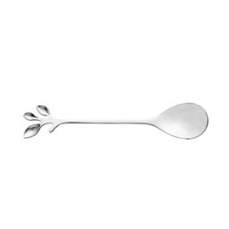 Conjunto de 4 Colheres de Chá Wolff Leaves Prata de Aço Inox - 2