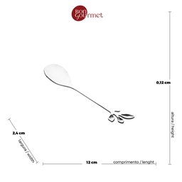 Conjunto de 4 Colheres de Chá Wolff Leaves Prata de Aço Inox - 6